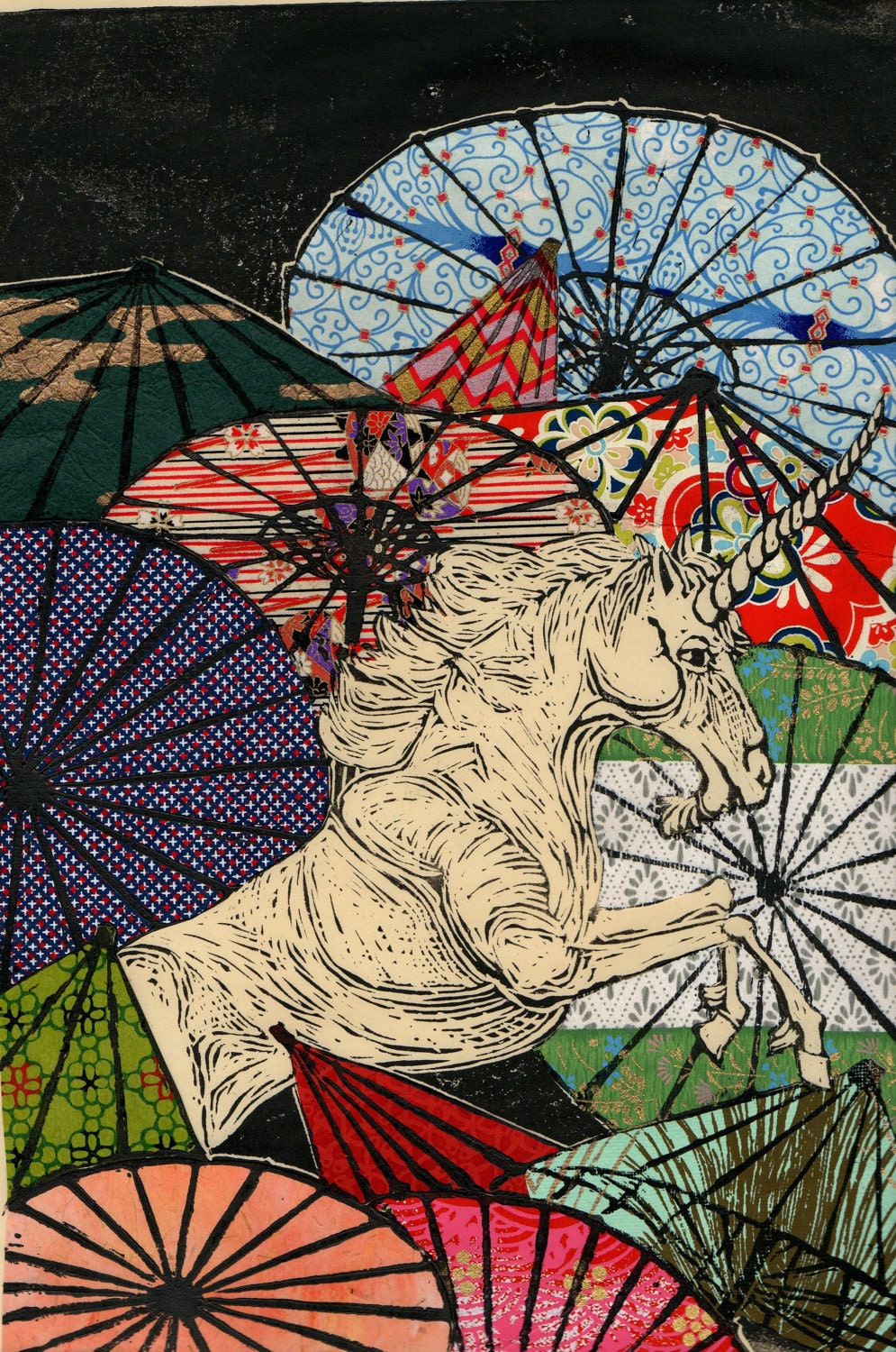 Unicorn Amongst Umbrellas XI- Multimedia