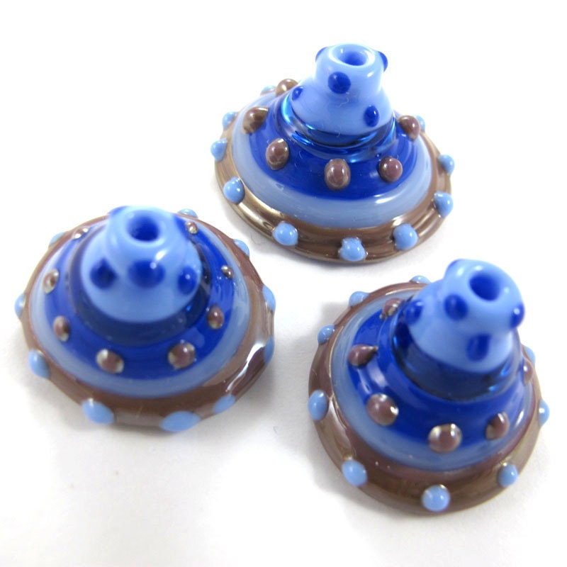 Lampwork beads glass set, Lampwork Beads set, lampwork beads - Ethnic Bells (3) SRA