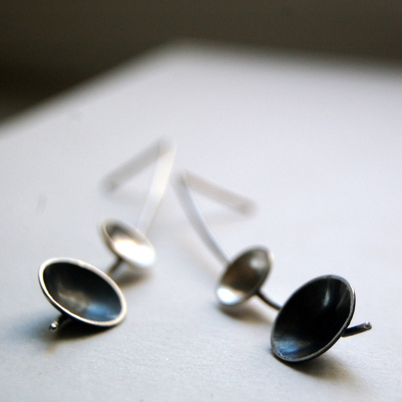 New moon Full moon silver earrings, freeshippingfrance