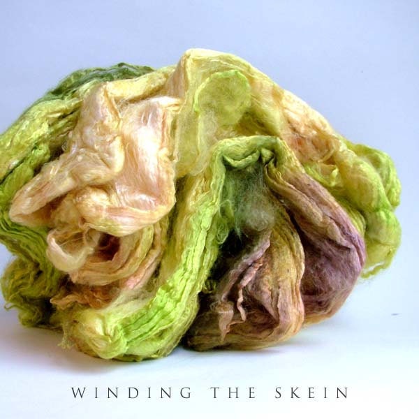 Mawata Silk Hankies 30 silk spinning fiber - 1.5 ounce