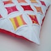 Pillow Cover Cushion Cover Cathedral Window Batik Red Orange Yellow Pink 18 Inch