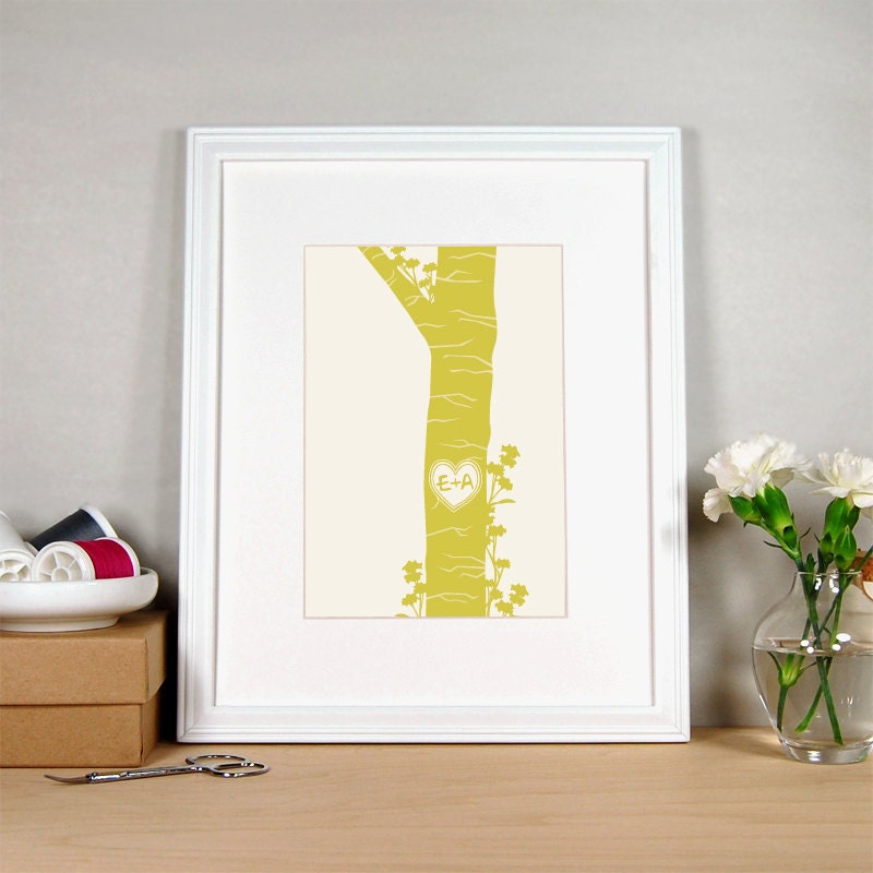 5x7 4-Ever Personalized Art Print - Personalized Couples Art