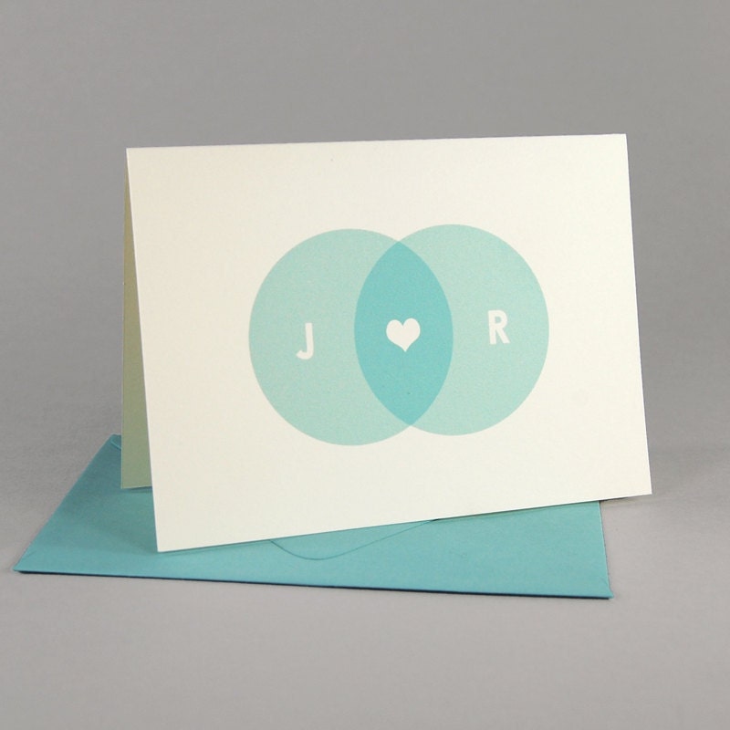 Venn Custom Personalized Stationery / Personalized Stationary Set of 16