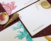 NAUTICAL Series- Personalized Flat Cards -4 Designs - Set of 16