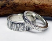 SALE--Handmade Wedding Bands in Sterling Silver "Tia & Matt"