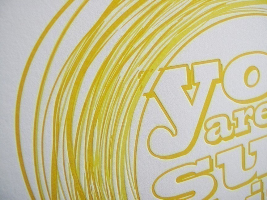 11" x 14" Letterpress You are My Sunshine Poster