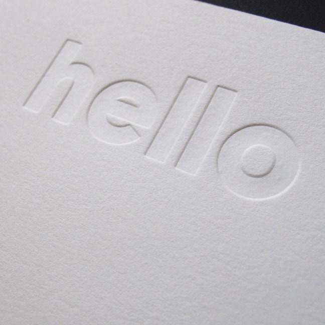 Set of 6 Hello Cards Letterpress