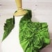 Victoriana Wrap - Parrot Green Dupioni Raw Silk Wrap Ruffled Shrug with Handmade Corsage Flower Detail Vintage Inspired