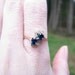 Pretty 14K Gold Vintage Blue Sapphire and Diamond Ring - Great Color Stones - FREE SHIPPING