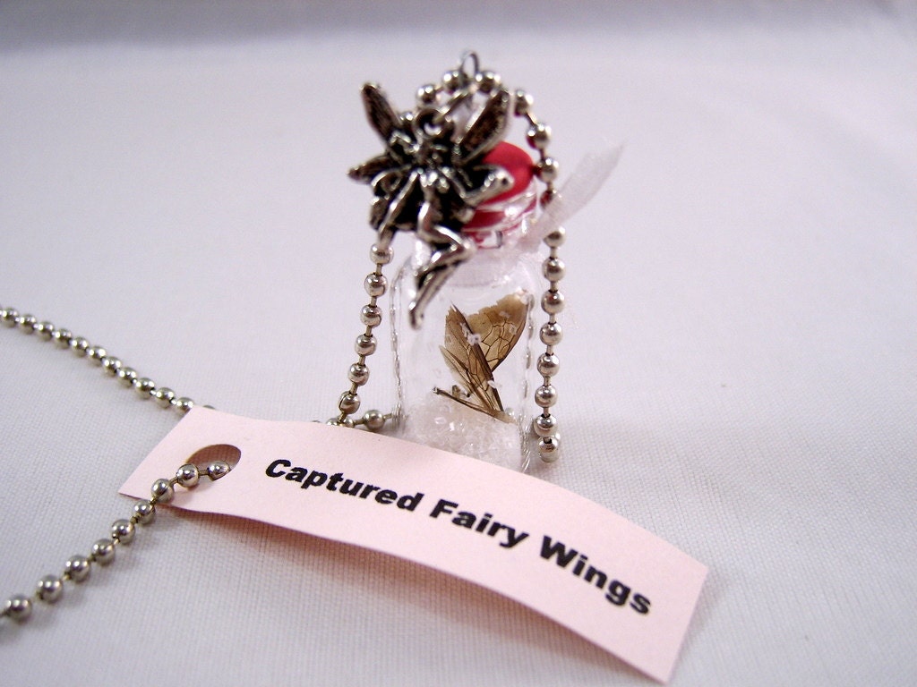 Captured Fairy Wing Necklace With Legend Included FREE SHIPPING