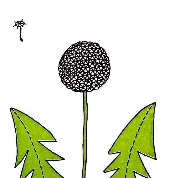 SALE Dandelion gocco Print