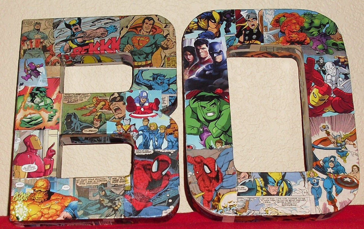 RESERVED LISTING Made to Order Comic Book Letters Wall Hangers Avengers, Spiderman, Thor, Batman, Superman, XMEN