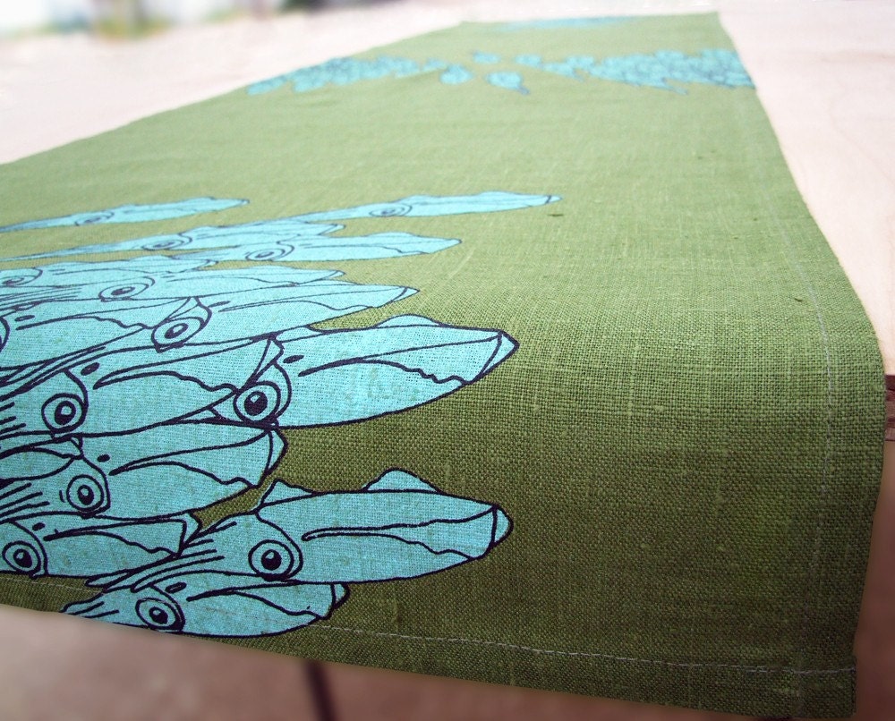 Squid Linen Table Runner - medium