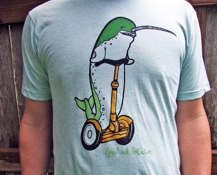 Narwhal Named GOB shirt - unisex sizes in heather green - narwhal tshirt
