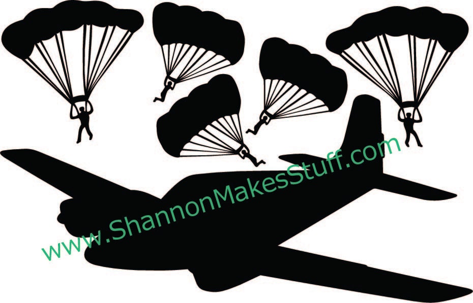 Airplane and Parachuters