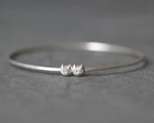 Kitty Bangle in Sterling Silver with Diamonds