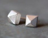 Pyramid  Stud Earrings in Sterling Silver