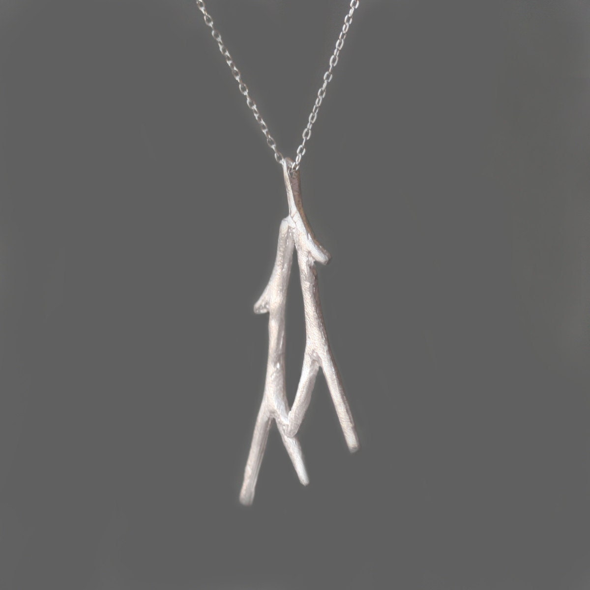 Double Branch Necklace in Sterling Silver