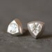Triangle Solitaire Stud Earrings in Sterling Silver with White Topaz