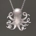 Long Baby Octopus Necklace in Sterling Silver with Diamonds