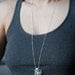 Long Baby Octopus Necklace in Sterling Silver with Diamonds