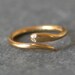 Baby Snake Ring with Diamonds in Gold Vermeil