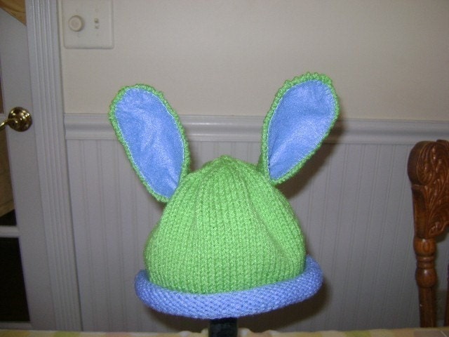 Baby Bunny hat in  Blue\/Green\/Any Color