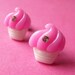 Sparkle Cupcake Stud Earrings - Light Pink Ear Posts with Rhinestones