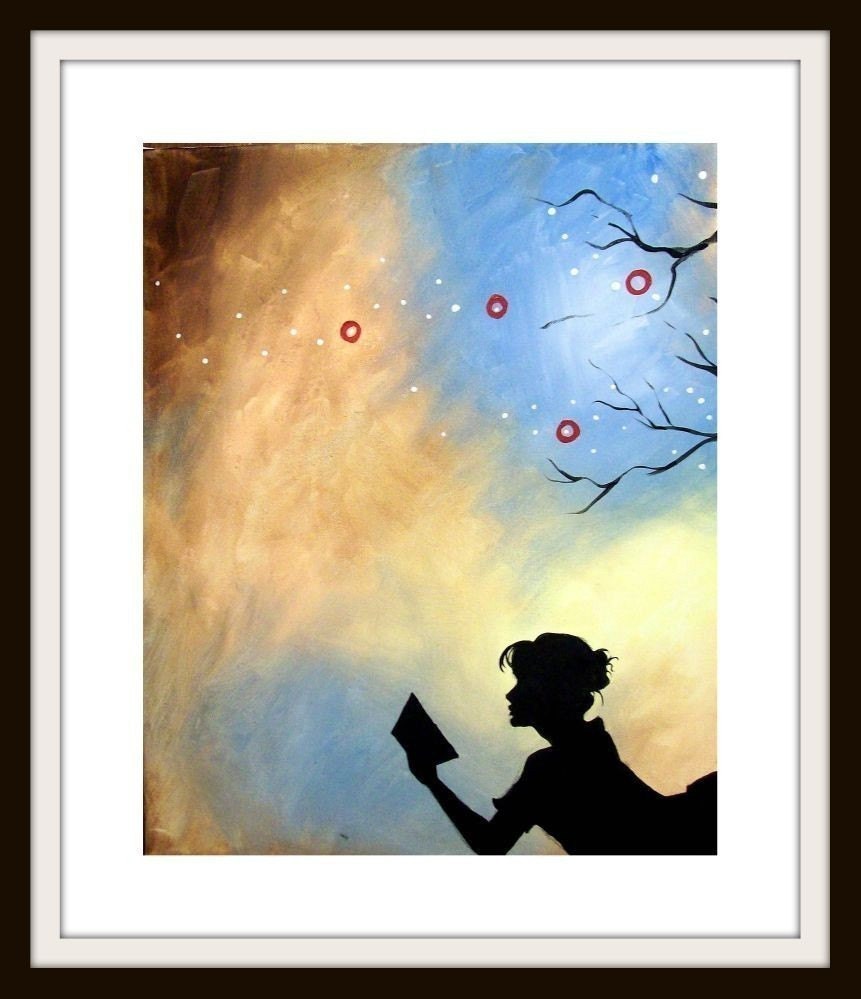 Literary Captivation..Contemporary Modern ART Print by HD Greer...8 by 10 inches