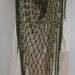 Olive green Boho- chic triangle shawl made from bamboo yarn