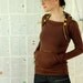lightweight cotton Hoodie-- Brown and Yellow Plaid.  double collar hooded longsleeved tshirt, buttoned versatility, kangaroo pocket
