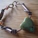 Industrial Boho Chic Copper Bangle Bracelet with Ceramic Heart Lampwork Beads Recycled Copper Tubing and Wire