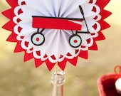 Little Red Wagon Centerpiece Rosette