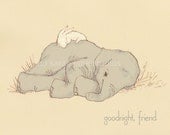 Children's Wall Art Print - Goodnight, Friend - 8x10 - Kids Nursery Room Decor