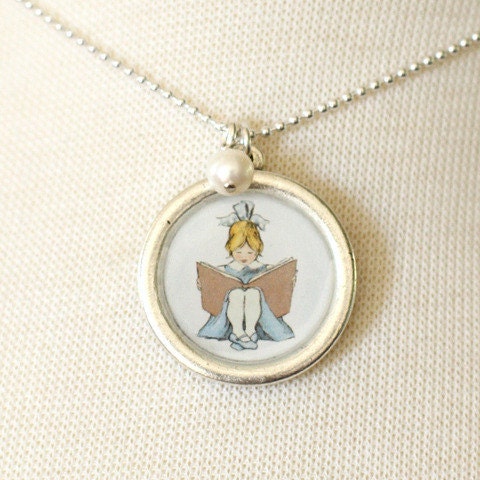 Necklace - Read With Me - With Pearl Charm