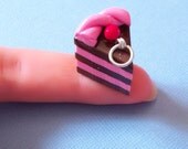 Chocolate-Strawberry Layer Cake Charm / Pendant