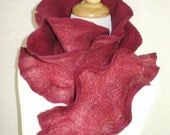 Flamenco Felted Scarf - Raspberry Ice - reversible