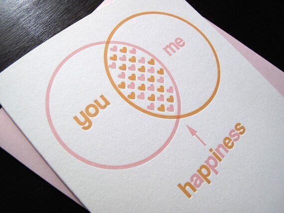 1401 - Letterpress Venn Diagram Valentine Card