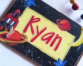 Fun outer space inspired personalized name sign