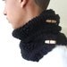 Unisex Black collar scarf