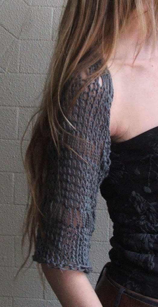 Slate Grey cotton Slimline shrug Ltd Edition, approximately 1-2 left