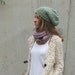 green hat /  Dusky pale green chunky winter hand knit HAT
