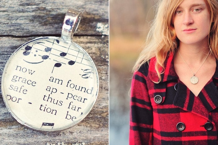 Mason Fundraiser Amazing Grace Vintage Hymnal Pendant