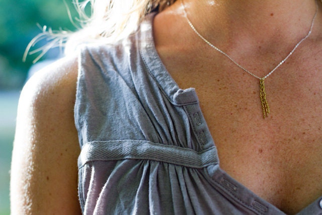 Vintage Brass Fringe Necklace