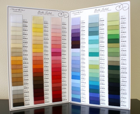 Bella Solids Sample Color Card By Northcountryquilts On Etsy