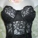 Black vintage bustier  boned lace  34  from vintage opulence on Etsy
