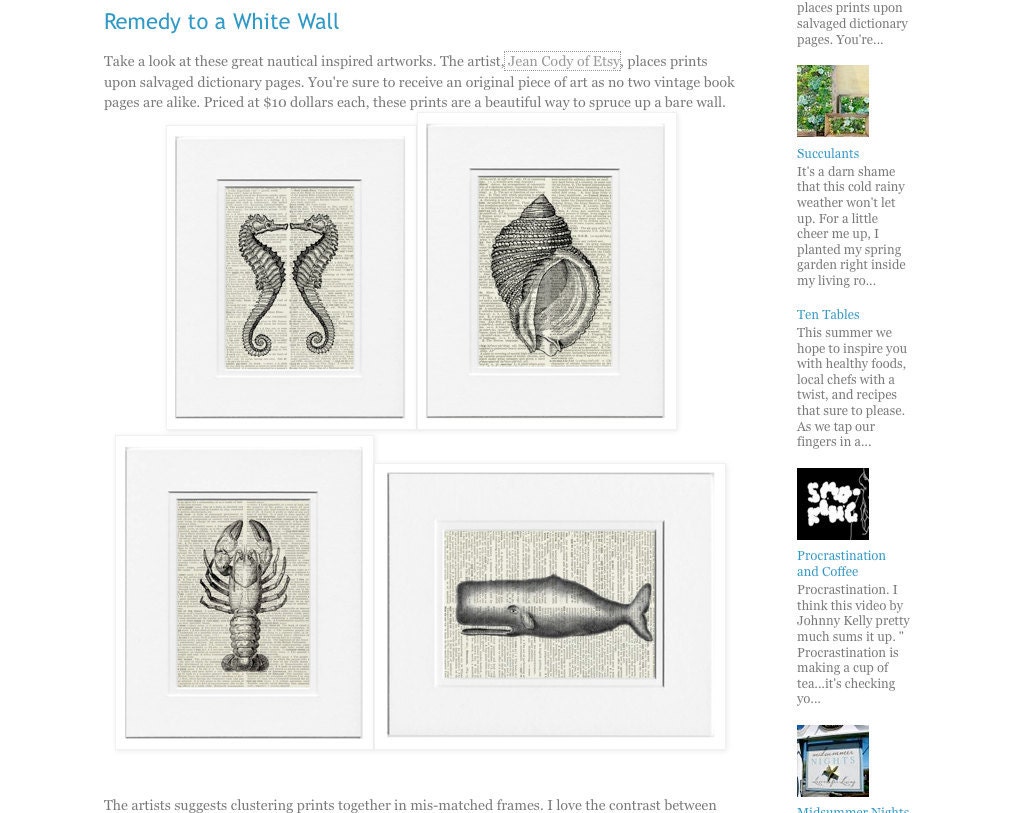 Vintage sea horses printed on page from old dictionary