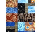 Original Mixed Media Abstract Fiber Art Quilt Wallhanging - Ripple Effect