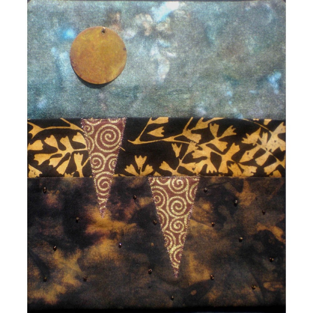 Original Kim Hambric Mixed Media Fiber Art Quilt - Echo
