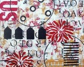 Original Mixed Media Abstract Collage Art - Be Here